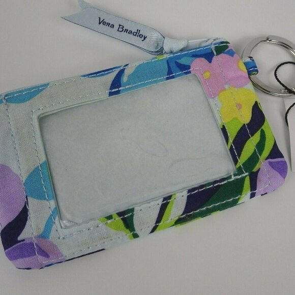 New Vera Bradley Zip ID Card Holder Coin Case Marian Floral Small Wallet - Picture 7 of 9